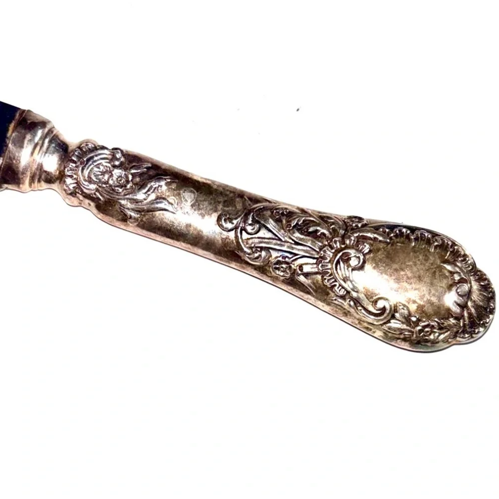 Ornate Silver Stainless Steel Challah Bread Knife